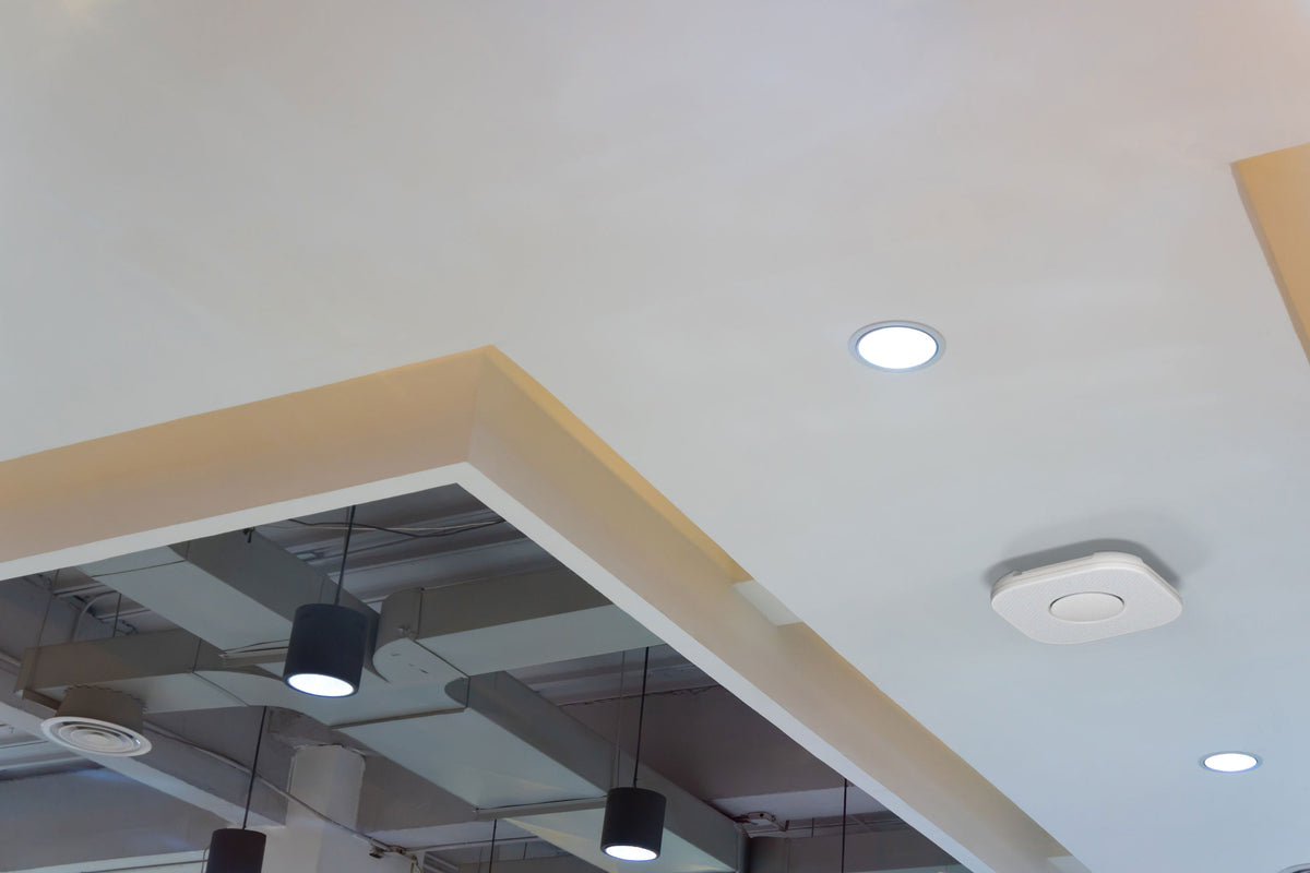 Vape Guardian sensor fitted to the ceiling of a retail space