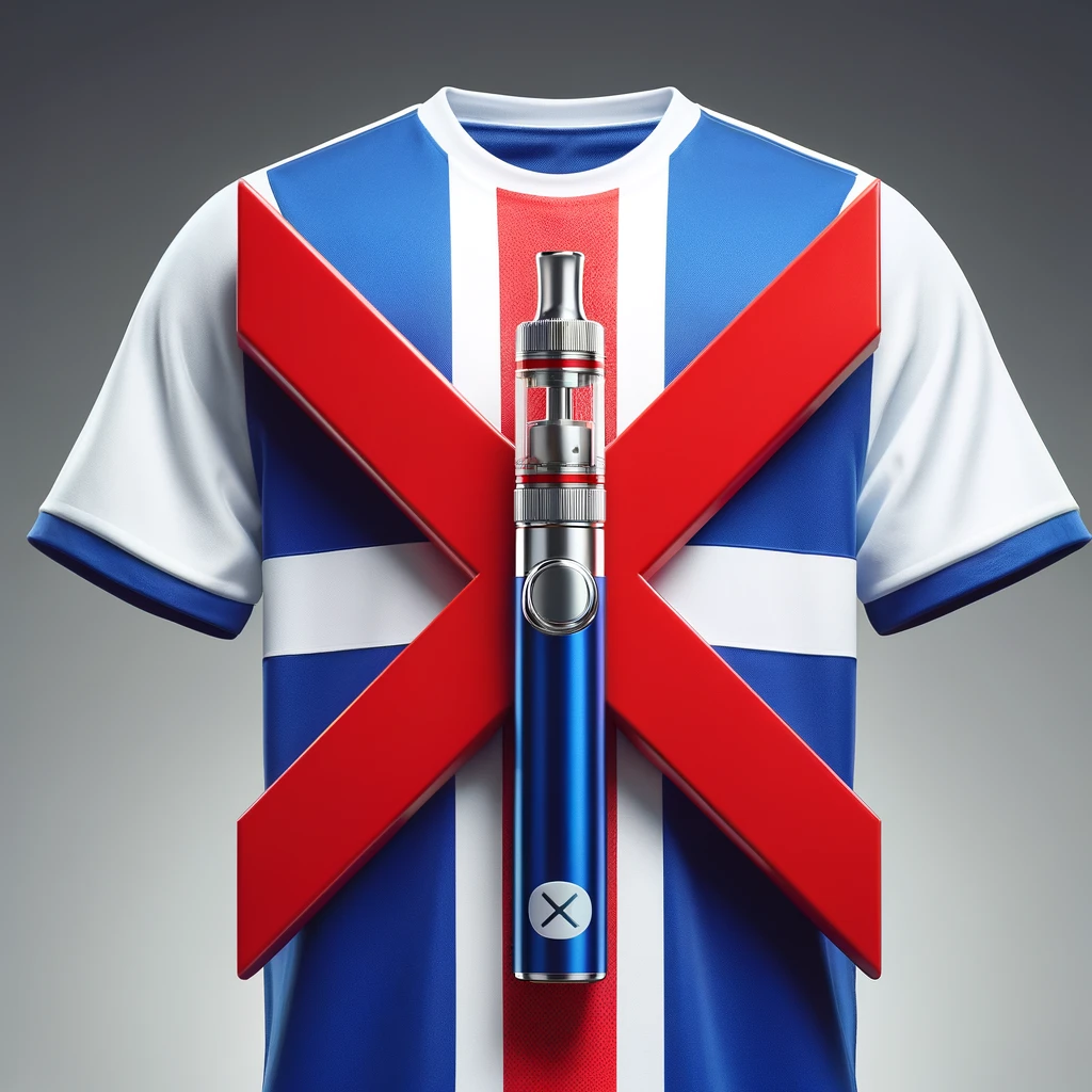 Football shirts with vape ads are to be outlawed in an effort to safeguard children